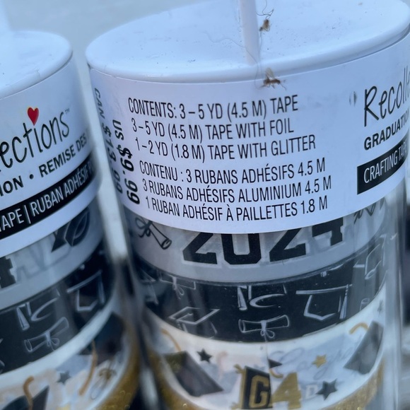 14 Pieces Graduation Crafting Washi Tape 2024 AND 1 Ribbon Spool New - Picture 3 of 6